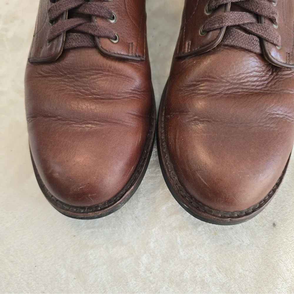 J Crew Kenton Plain-toe Boot Leather Vibram Sole Brown Men's Size 10